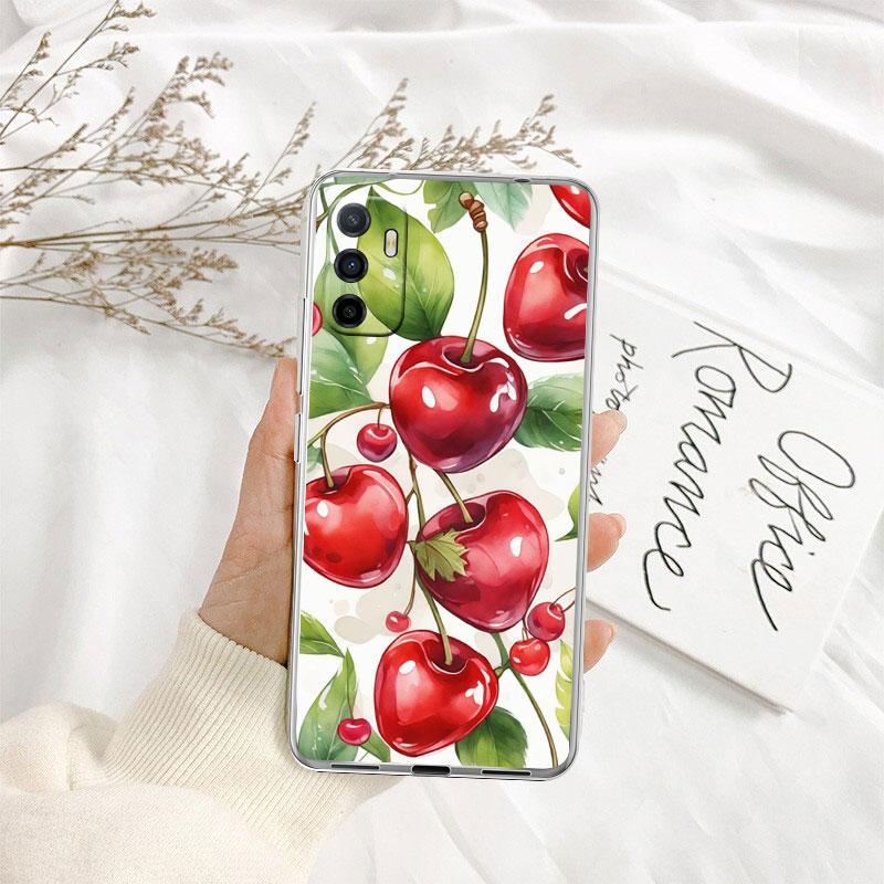 Kirsch Sommerfrucht Transparente Handyhülle für Motorola Moto G7 G8 G9 G84 G85 G73 G24 G15 Z2 Play Power Plus