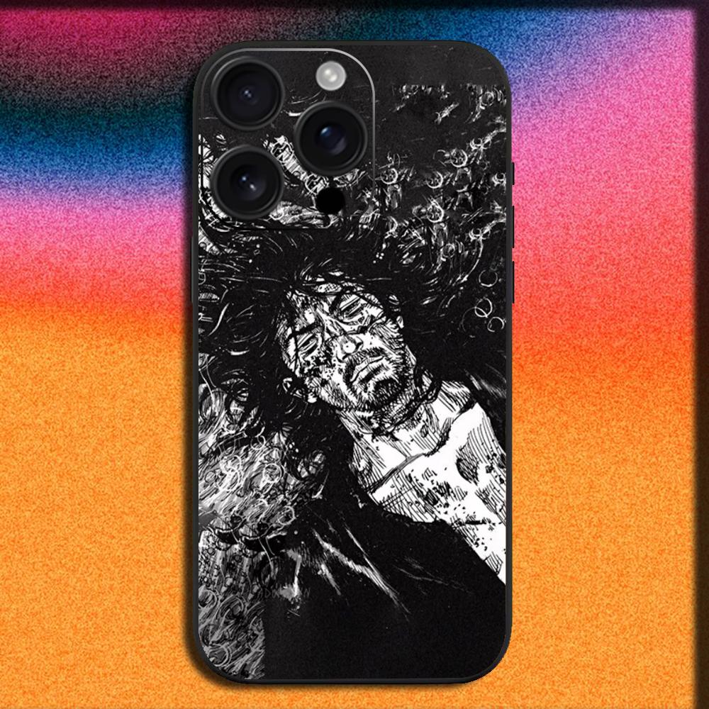 Miyamoto Musashi V-Vagabond Manga Phone Case For iPhone 16,15,14,13,12,11,Pro,XS,Max,XR,Plus,SE,Mini Soft Black Cover