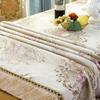 Thicken European Luxury Jacquard Tablecloth With Tassel for Wedding Birthday Party Round Table Cover Desk Cloth For Home Decor
