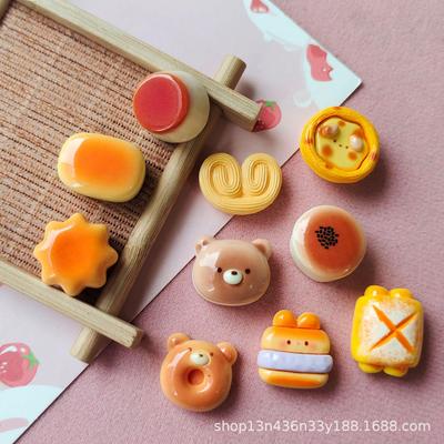 DIY Phone Case Resin Accessories: Bright Cheesecake Tart, Bread, Handmade Jewelry & Hairpin Materials