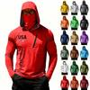Camiseta Casual con Capucha de Manga Larga para Hombre con Protección Solar