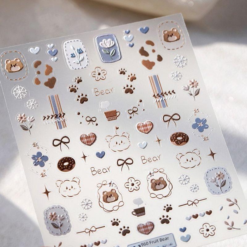 

Qiji Dull Bear Bear Three-Dimensional Relief Nail Stickers Waterproof Nail Sticker Decorative Decals Ornament 3960 TS-3960 (stereo)