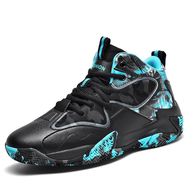 Practical Basketball Shoes Autumn and Winter Leather Waterproof Sports Shoes Large Size Casual Running Shoes