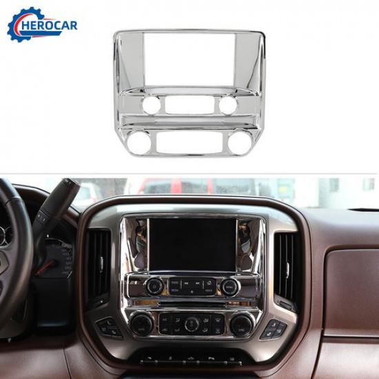 

Chrome Console GPS Navigation Cover Panel Trim For Chevy Silverado/GMC Sierra