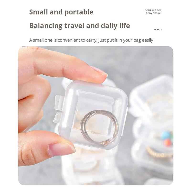 40 Stück/Set Mini Klare Plastik Aufbewahrungsbox Schmuck Aufbewahrungskoffer Transparent Aufbewahrungsorganizer Multifunktional Tragbare Aufbewahrung
