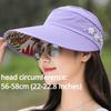 Lady Hollow Out Visor Sun Hat Cap 3D Flower Beaded Folding Summer Outdoor Hat