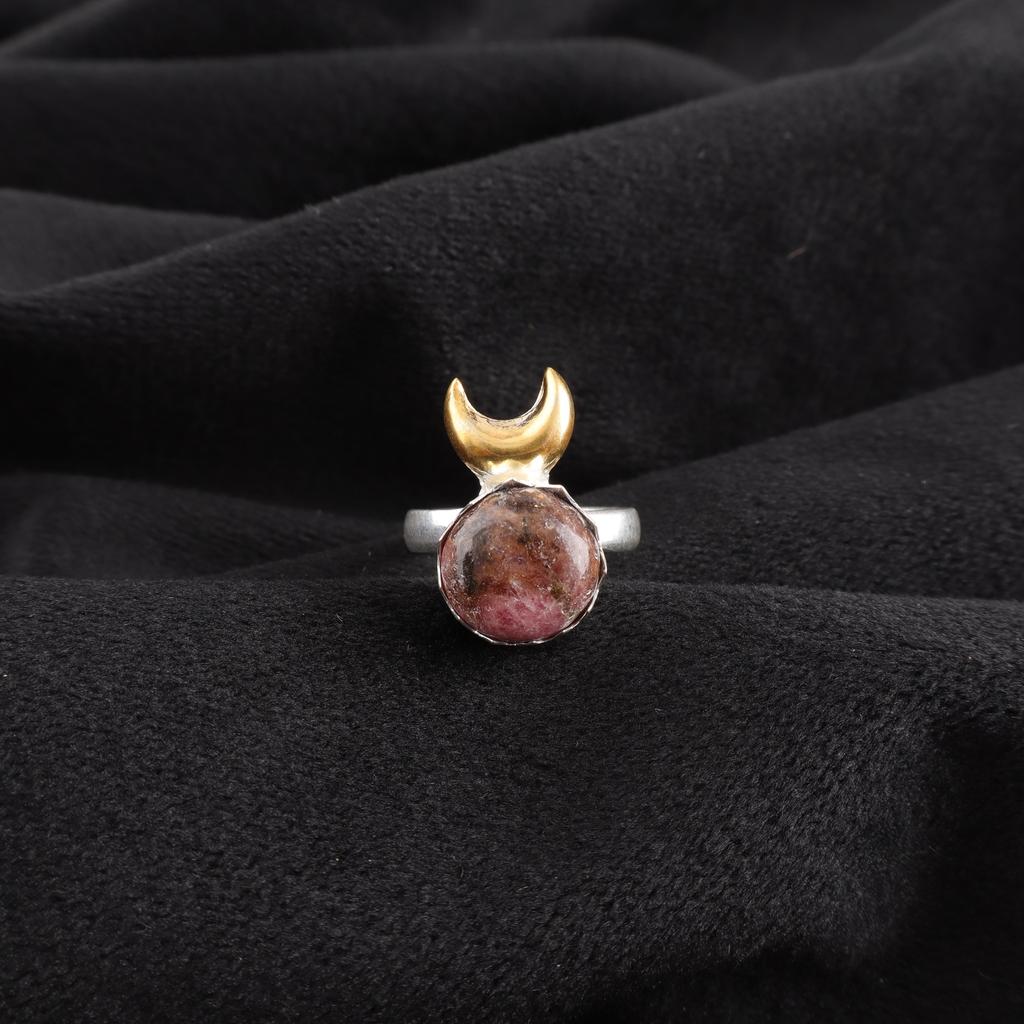 Black Rhodonite Gemstone Jewelry, 925 Solid Sterling Silver Ring Handmade Gorgeous Ring For Wedding Gift