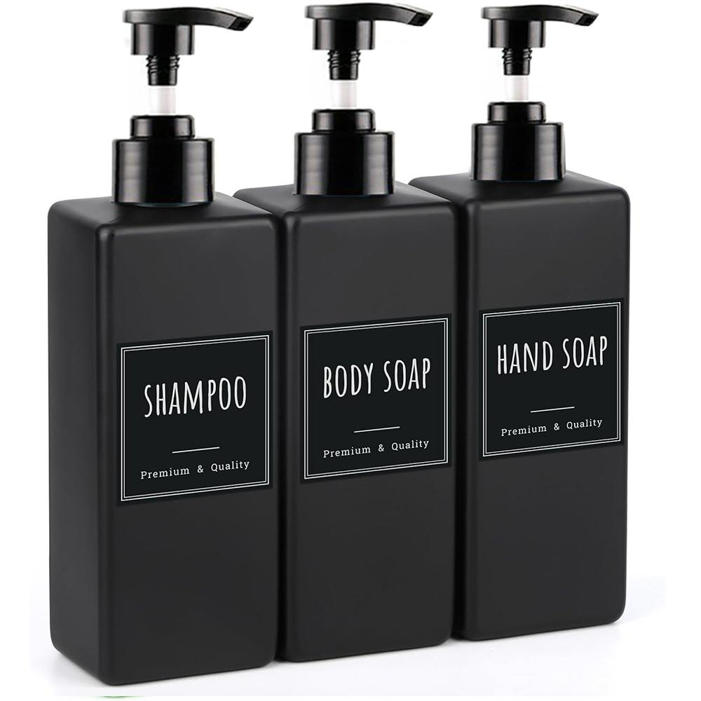 500ml Empty Hand Soap Dispenser Set Plastic Modern Shampoo Container  for Bathroom Kitchen Toilet