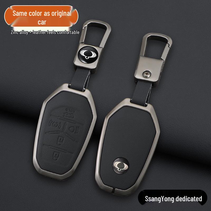 Premium Metal Shell Protective Key Case for Ssangyong Korando, Tivoli, Rexton 5-Button Remote