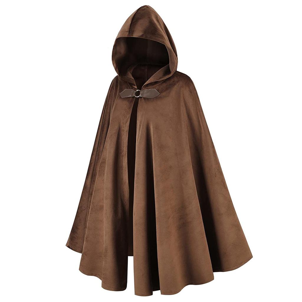 Kids Renaissance Cloak Velvet Hooded Cape Medieval Knight Halloween Costume Cosplay Cape Outerwear