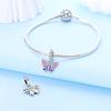 Charms Original Copper Pink Butterfly Insect Pendant Beads Fit Bracelet Women Jewelry Diy Fine Gift Accessory