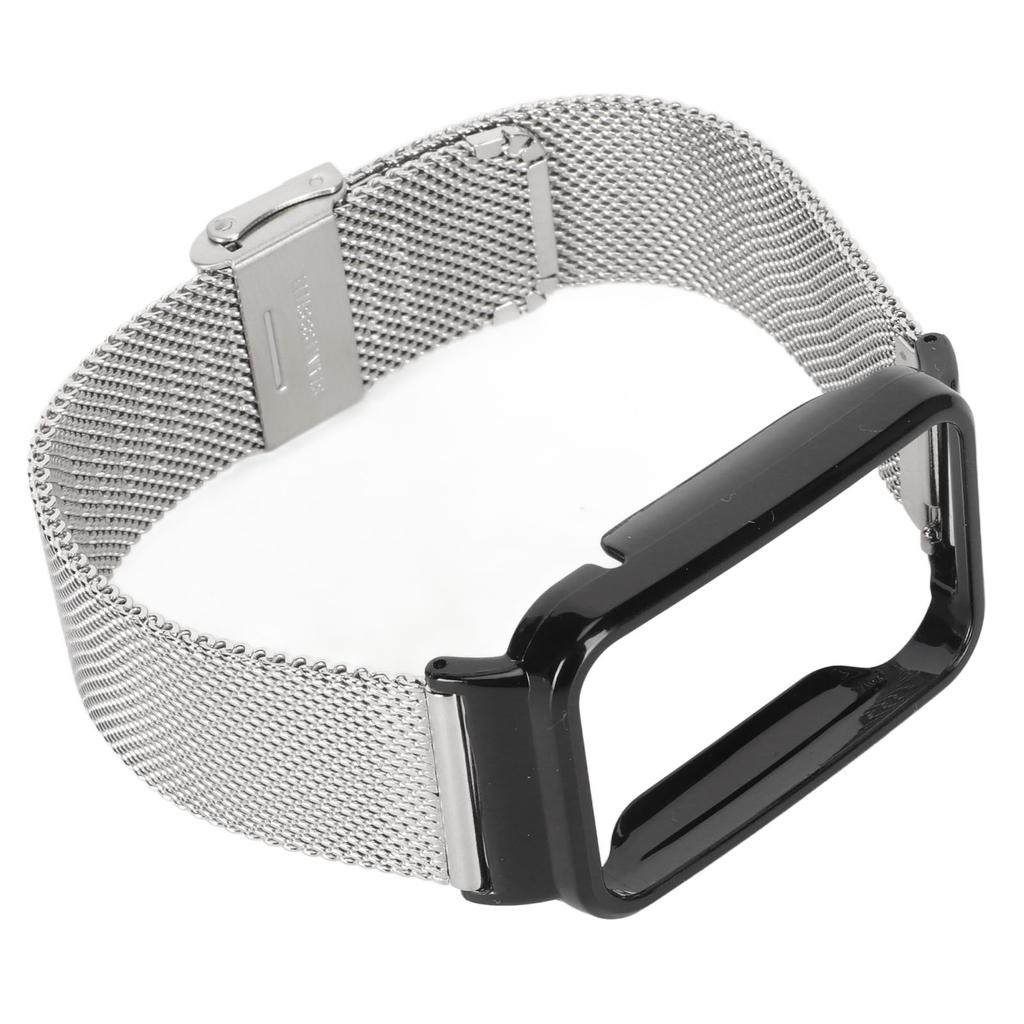 Edelstahl-Netzarmband mit schwarzem Stoßfängergehäuse Ersatzzubehör Passend für Band 7 Pro