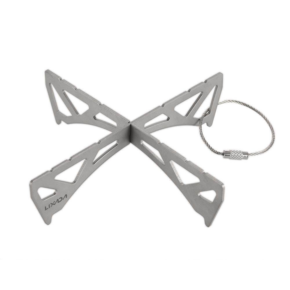 Lixada Outdoor Portable Mini Stove Rack Titanium/Stainless Steel Cross Stand Stove Bracket Pot Rack Steaming Rack for Reactor
