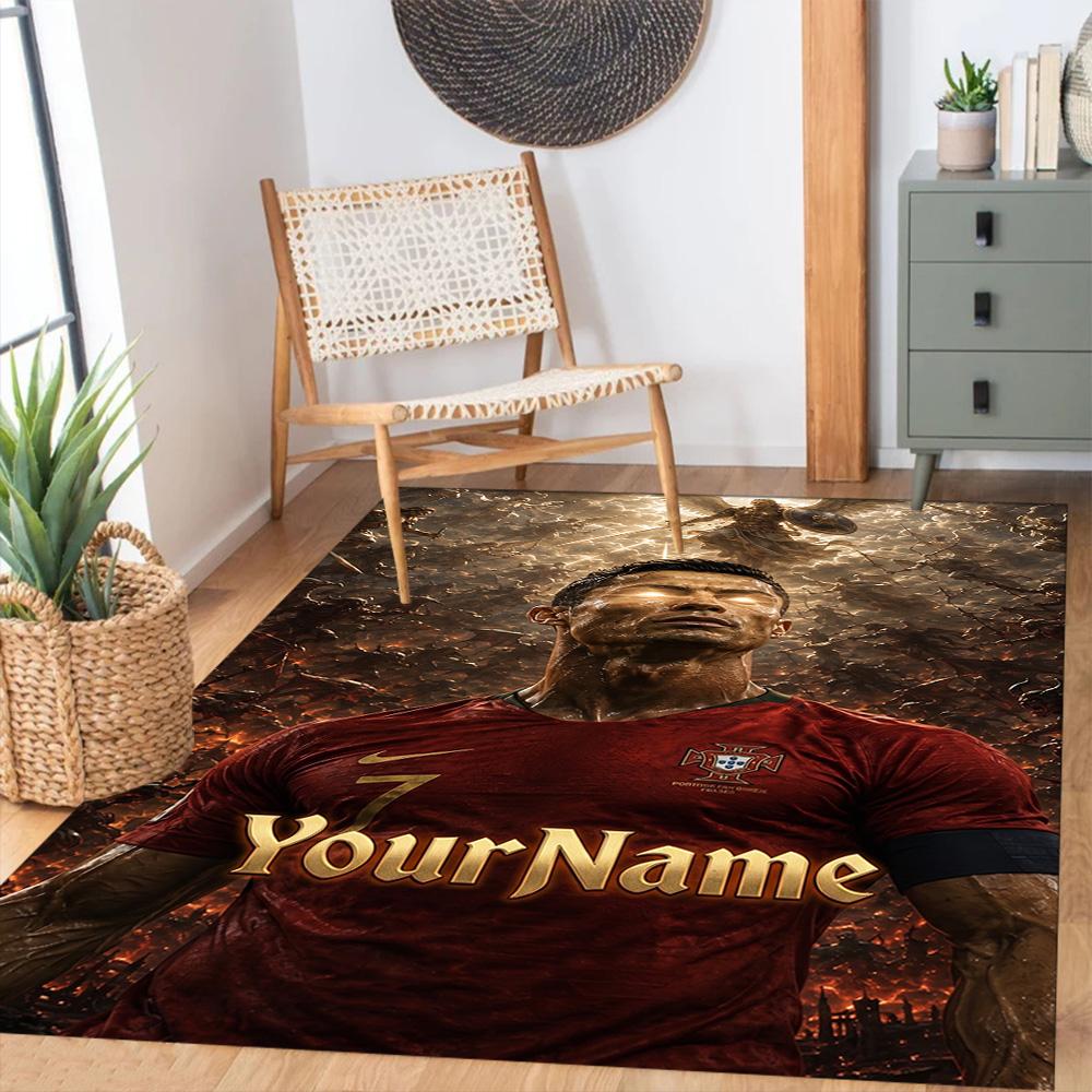 Cristiano Ronaldo 5 Customized Name Carpet Design for Dining Room Decorate Room Kitchen Living Rooms Antislip Carpet Office Home Decor