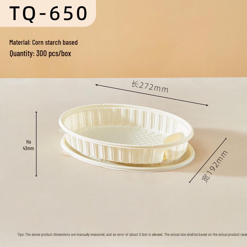 Tongqi Rectangular Disposable Dumpling Container with Dipping Sauce Slot