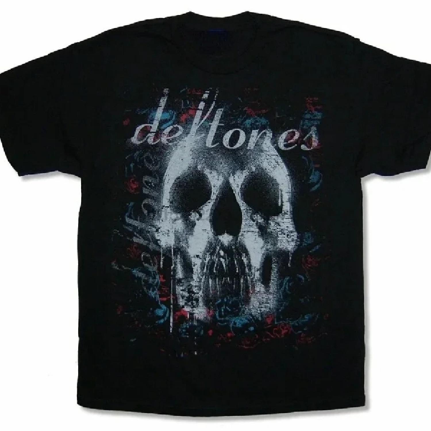 

Мужская футболка Ужасы Deftones Череп Харадзюку Готика Черные топы Мальчики Девочки Уличная одежда Винтаж Свободная Мода Повседневная футболка XXXXXL чёрный