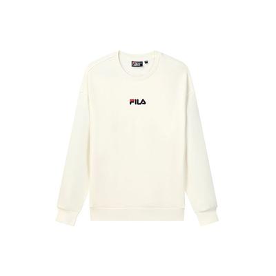 Fila Fleecegefüttertes Sportliches Freizeit-Pullover-Sweatshirt mit Buchstabenlogo Winter Paar Unisex-Sweatshirt Milch-Salz-Weiß F51U138295FIV