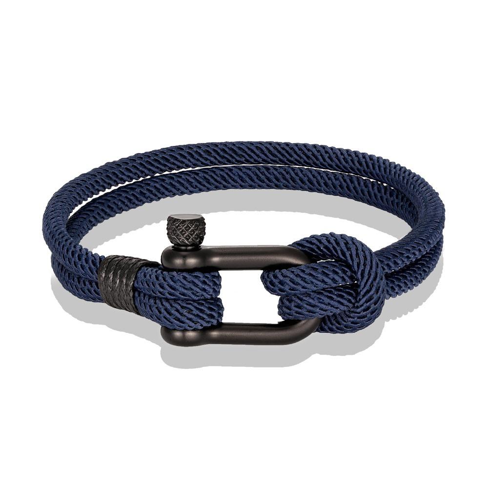 U-shaped Horseshoe Buckle Bracelet Men's Stainless Steel Couple Milan Rope Outdoor Enthusiast Bracelet