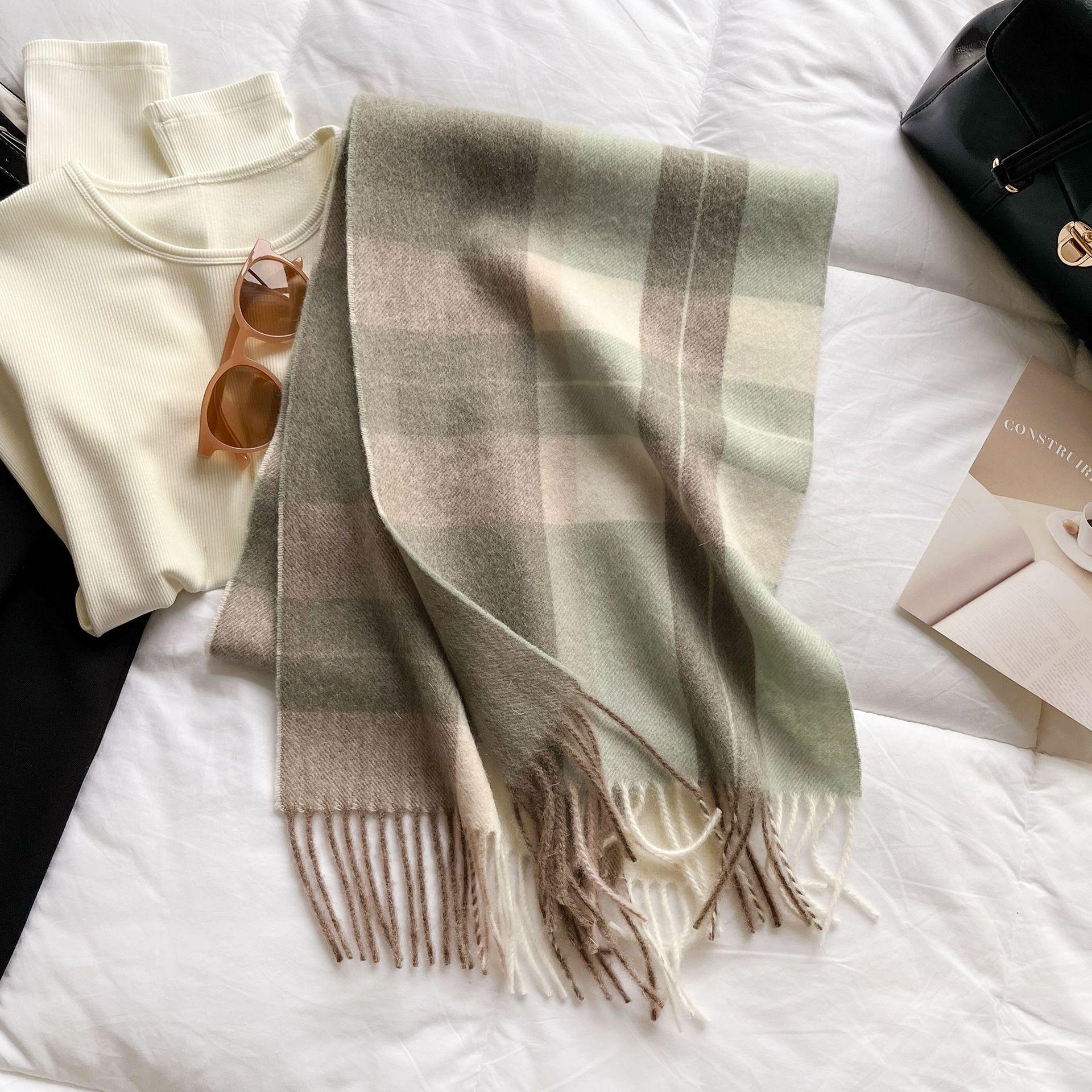 

Шарф в британском стиле, унисекс, длинный шарф с бахромой, теплый шарф, шаль на осень и зиму 180*35