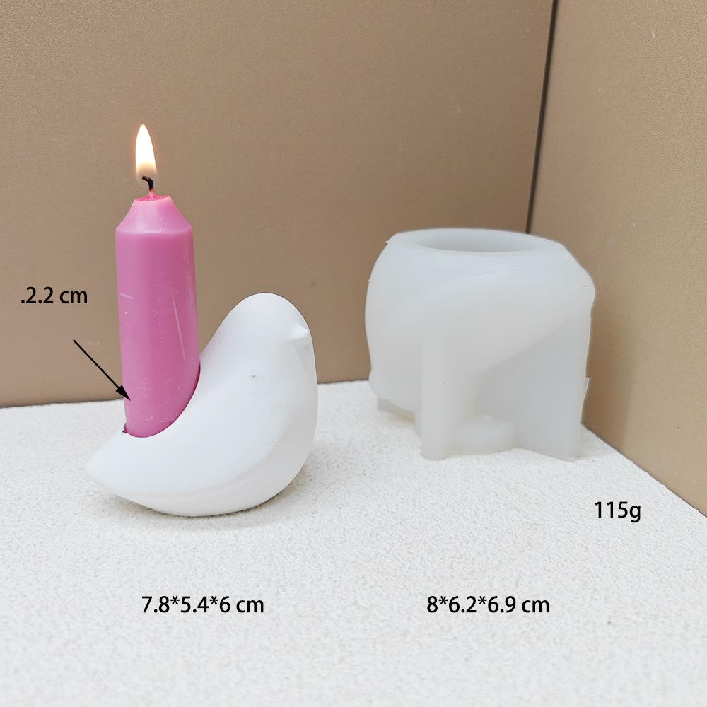 

Cute Bird Candlestick Silicone Mold 3D Animal Candle Holder Plaster Molds DIY Concrete Resin Craft Ornament Making Home Decor