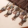 Handgeflochtenes Vintage Bohemia Halskette Damen Nepal Schmuck Ethnisches Leder Accessoire