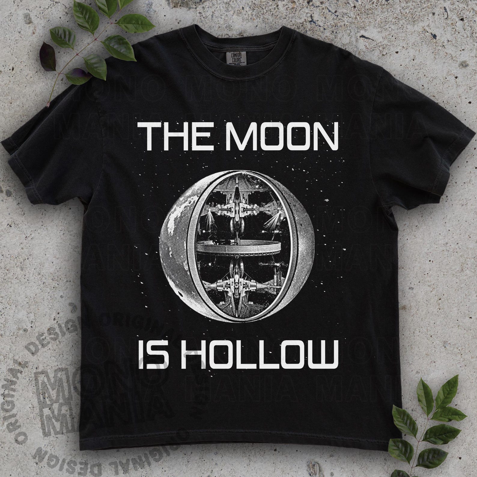 Hollow Moon shirt, Ancient Aliens Comfort Colors T-Shirt, UFO Pyramid Conspiracy Tee M