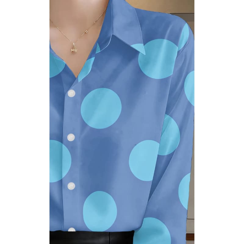 Blusa retro y elegante de manga larga para mujer, adecuada para atuendos casuales diarios y para ir al trabajo