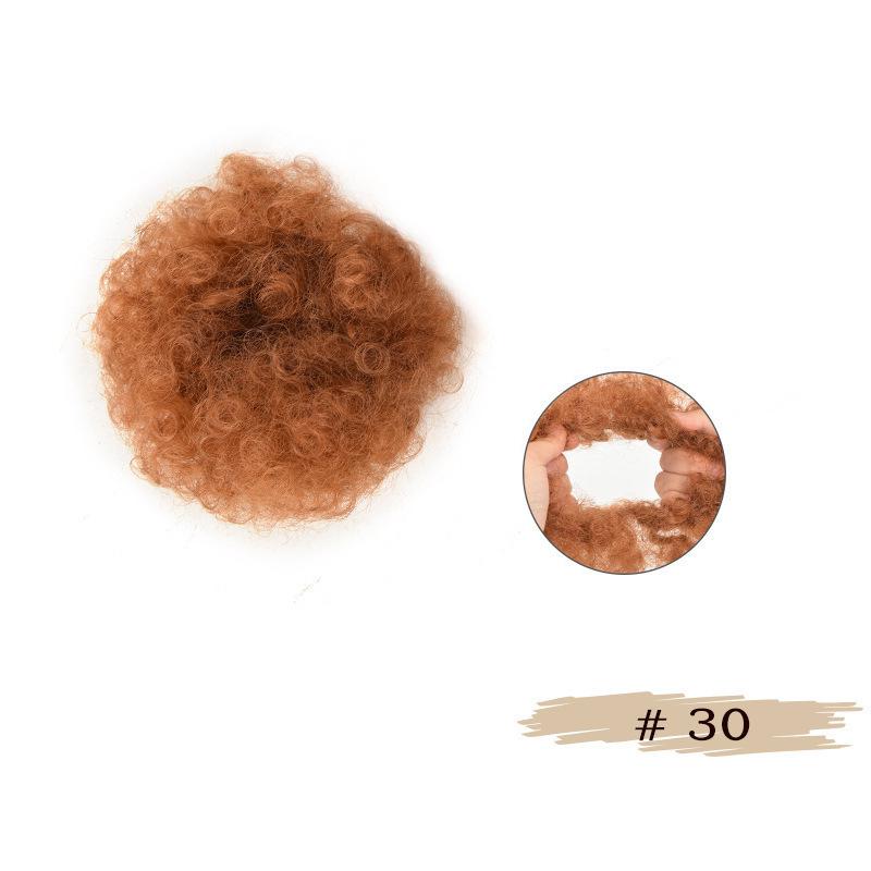 Children s Curly Bun Wig: Fluffy Hair Tie Accessory