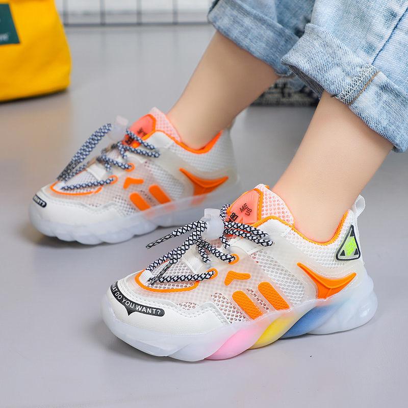 Boys Girls Shoes Summer Casual Mesh Breathable Sneakers 2025 New Trendy Korean Version Fashion Old Shoes