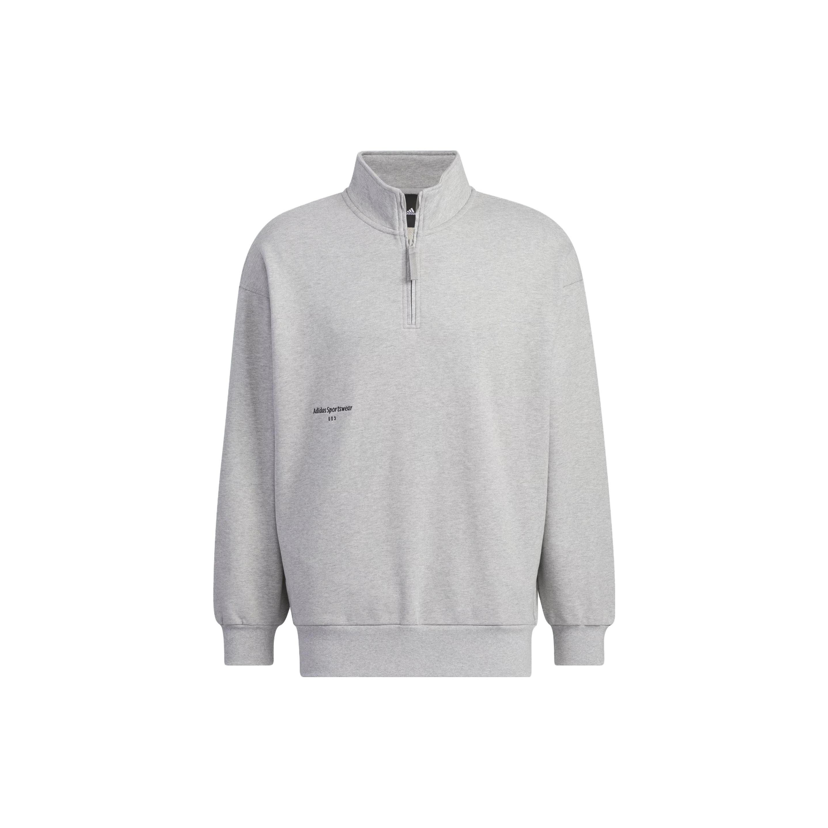 adidas Sportswear Half-Zip Crew Sweatshirt Grey Men s IZ1597 XXL