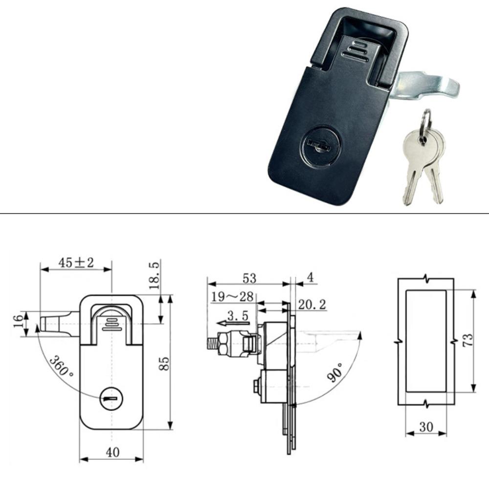 with Keys Distribution Box Lock Zinc Alloy Cabinet Lock RV Compartment Latch  Hardware Lock