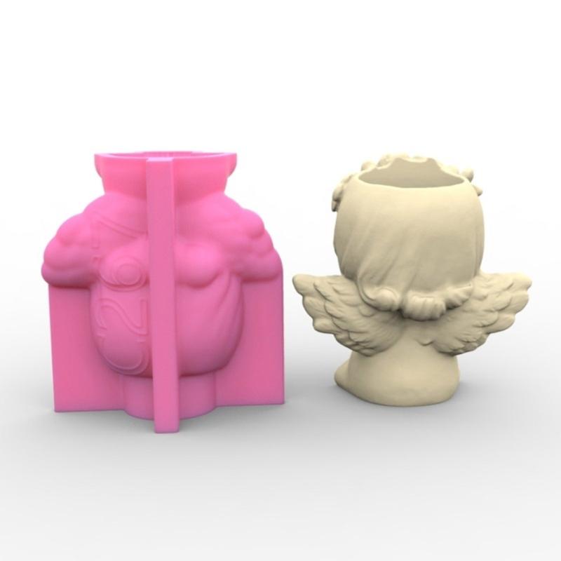 Flower Pot Silicone Mold Concrete Cement Plant Pot Mold Flowerpot Epoxy Resin Mould Makeup Brush Holder Organizer Mold