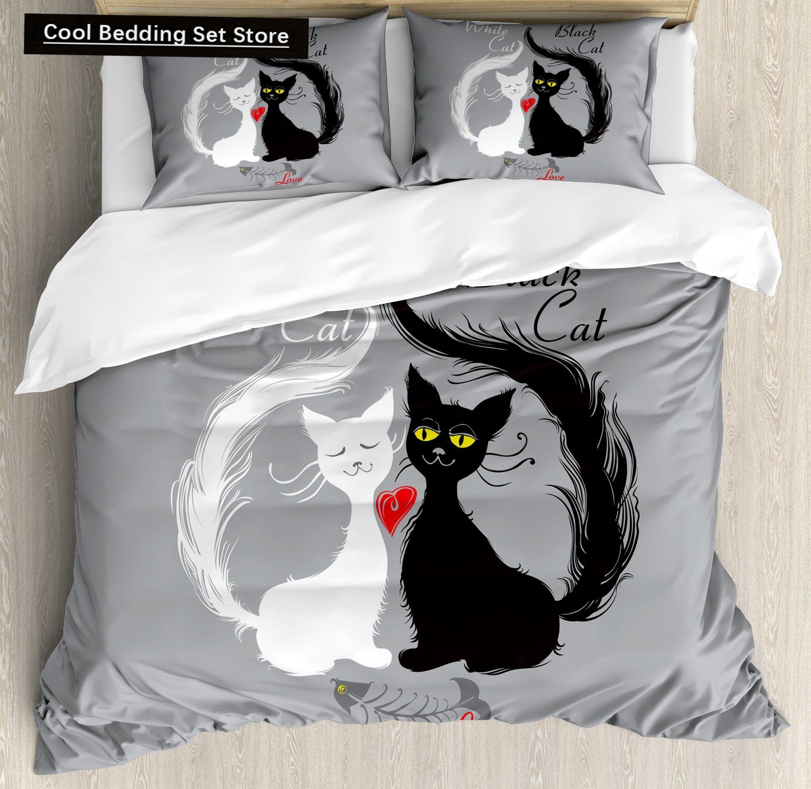 

Пододеяльник с изображением кошки сфинкса King Queen Lovely Pet Kitty, комплект постельного белья для детей, подростков, взрослых, животных, серый, 2/3 шт., полиэстер, пододеяльник (135x200cm)
