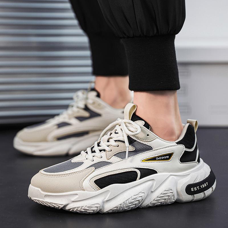 Fashion Men Sneakers Breathable Chunky Sneakers Men Casual Shoes Versatile Slip-ons Soft Dad Shoes Male Trendy