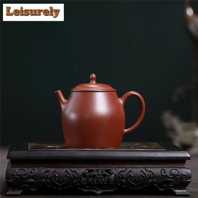 200ml Aesthetic Yixing Purple Clay Teapot Handmade Simplicity Round Pot Raw Ore Dragon's Blood Sand Mud Kettle Zisha Teaset Gift