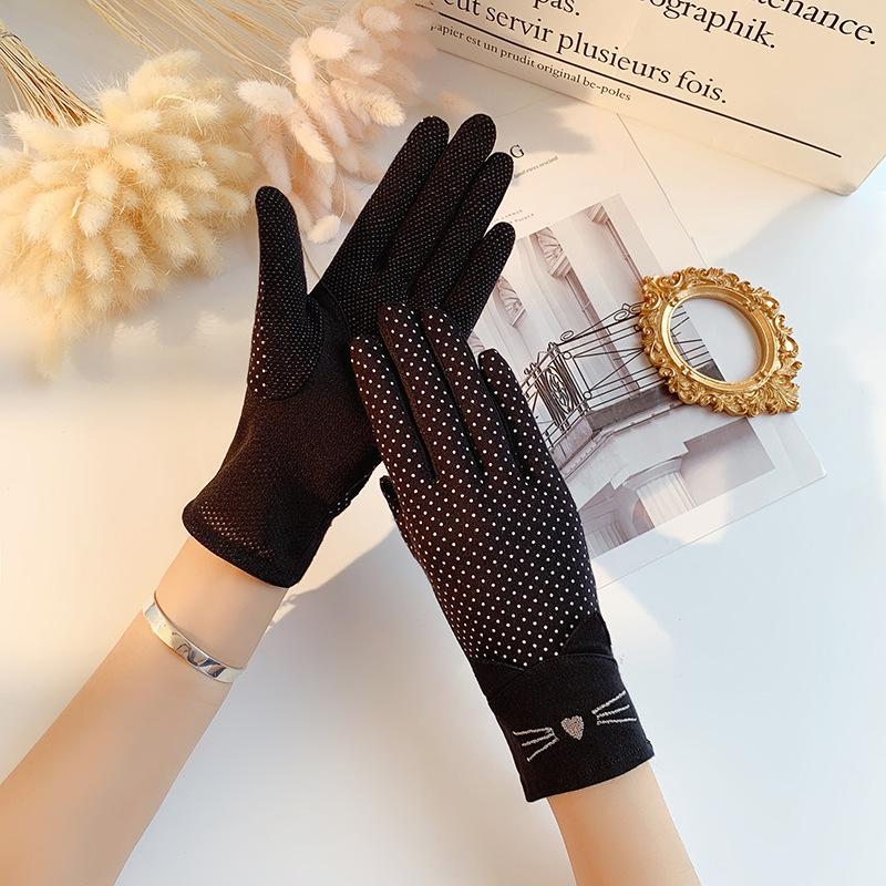 

Солнцезащитные перчатки для вождения женские летние из чистого хлопка с сенсорным экраном тонкие One Size