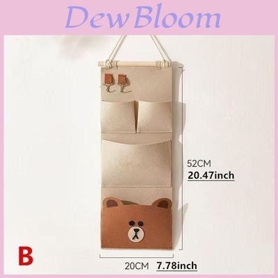 Bear Cartoon Wall Hanging Storage Bag For Bedroom Organizer And Multipurpose Use