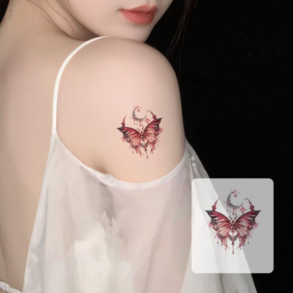 Waterproof Butterfly Tattoo Stickers Moon Pattern Flower Tattoo Stickers  Female