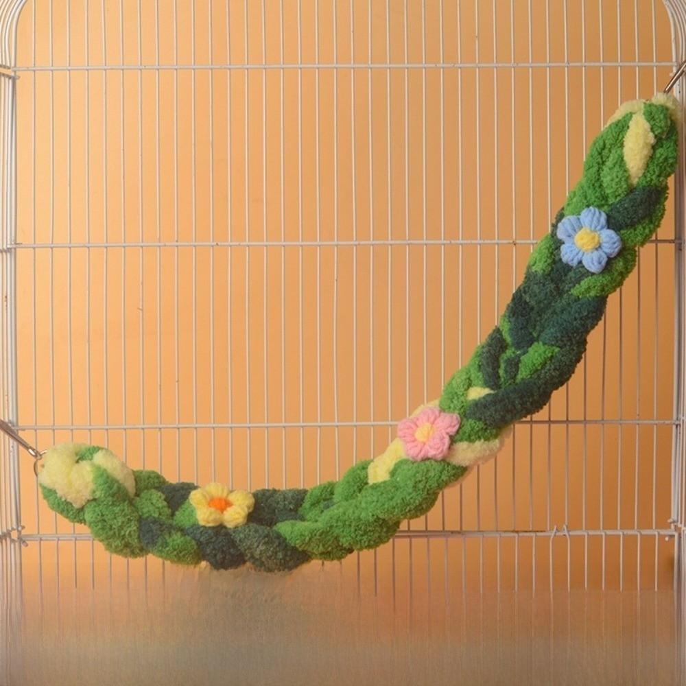 Cotton Rope Hamster Hanging Swing Chew Resistant Hand-Braided Knot Birds Climbing Rope Toy Interactive Entertainment