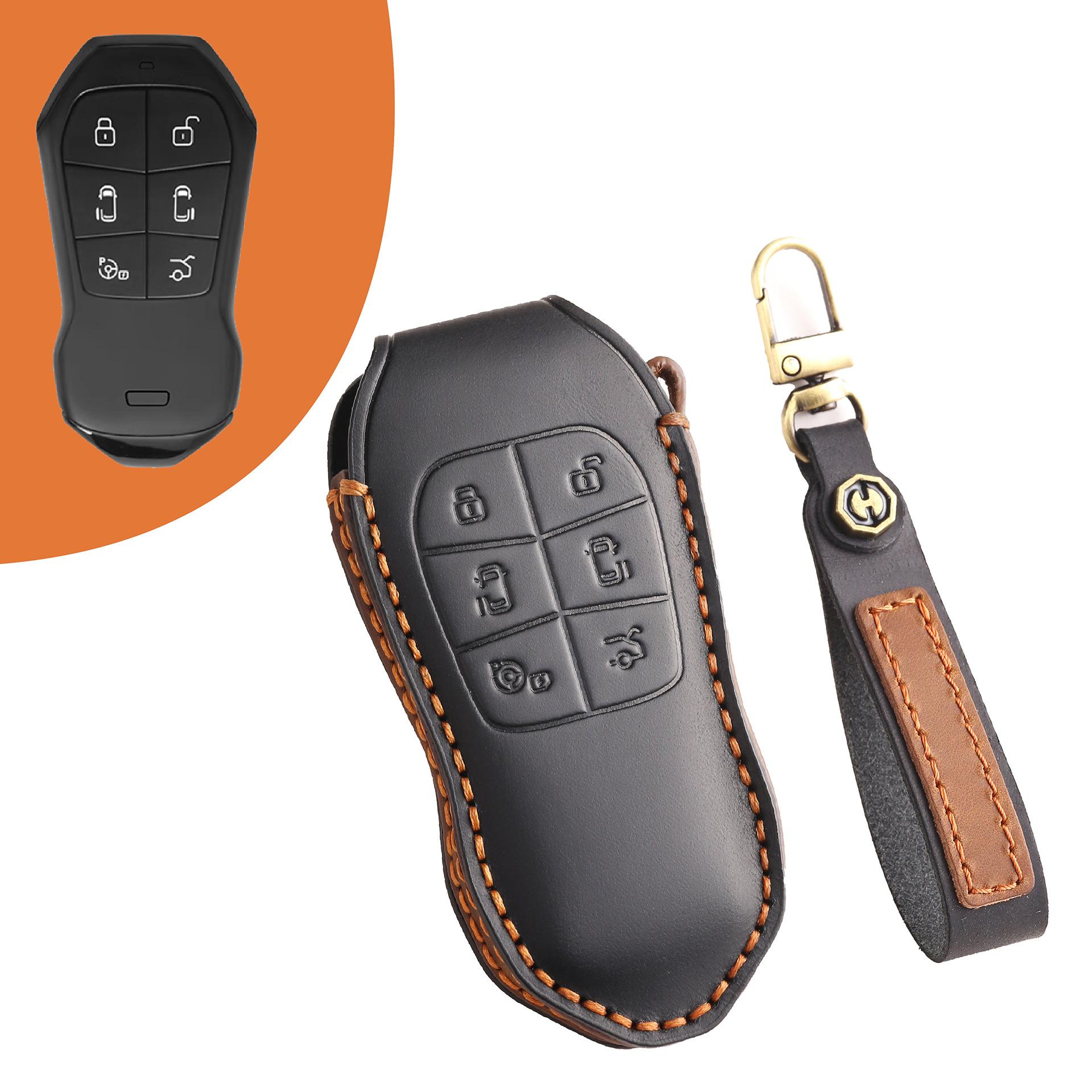 

Применимо к чехлу для ключа Xiaopeng X9 2024 новый защитный чехол для ключа автомобиля Xiaopeng x9 специальная пряжка модификация чёрный