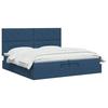 Ottoman Bed with Mattress and Headboard Blue 200 X 200 Cm Fabric