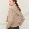 MOON J HOODED CABLE-KNIT MERINO SCARF - BEIGE