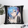 Rezero Rem Re:Life In A Different World From Zero Ram Pillowcase Soft Cushion Cover Decorative  Throw Pillow Case Cover Home
