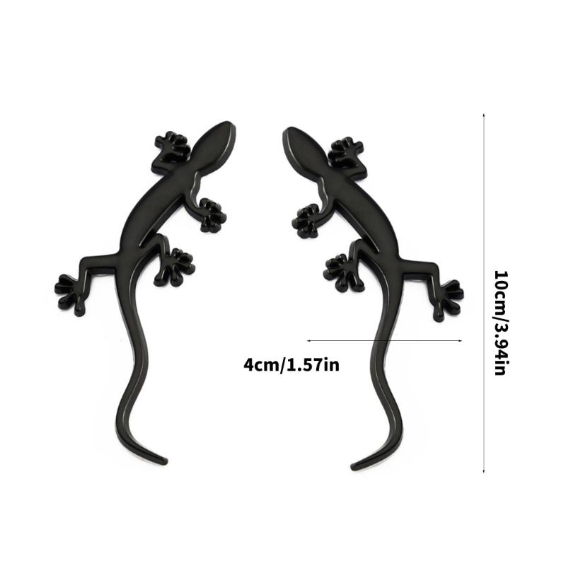 3D Geckoes Metal Scooters Car Decals Badge Emblems Stickers Pack Of 2 For Creative And Individualized Vehicle Decoration