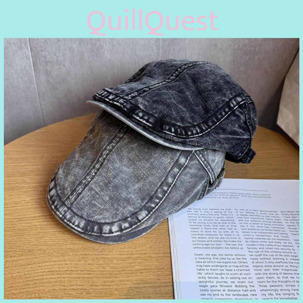 Solid Retro Color Toned Cotton Twill Cap Sunshade Casual Artistic Hats Travel