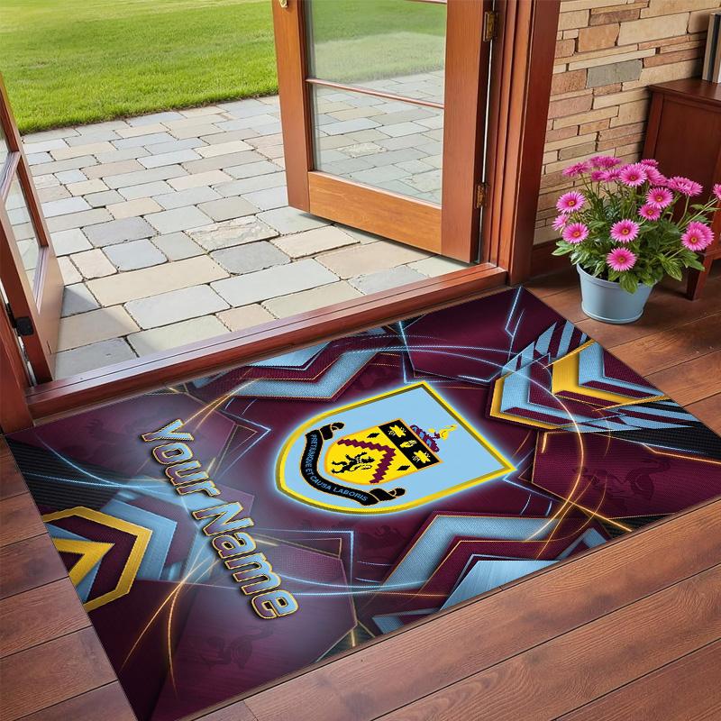 Crystal Velvet Rug Custom Name Text, Soft Non Slip Floor Mat Home DecorBurnley Football