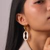 Phoenix Trend Retro Maillard Style Amber Earrings, Unique Vintage Two-tone Spliced Drop Earrings, Titanium Steel Jewelry