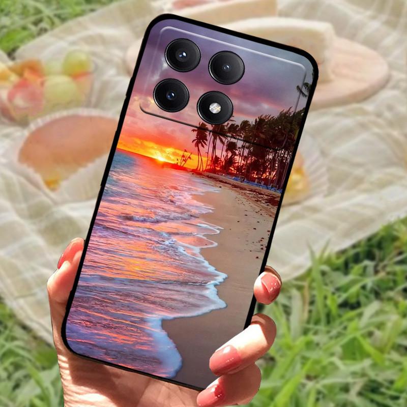 Pro Xiaomi Poco X6 Kryt Poco X 6 X6 Pro 5G Silikonový Měkký Mramorový Černý Nárazník Funda Coque pro Xiaomi Poco X6 Pro Ochranný