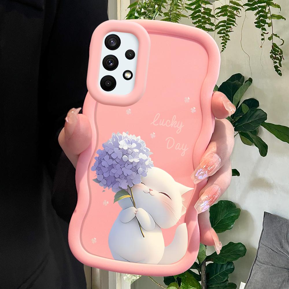 

Окрашенный узор Big Wave Edge Мягкий силиконовый материал Macaron чехол для телефона противоударный защитный резиновый чехол для Samsung Xiaomi Poco Redmi Samsung A33 5G