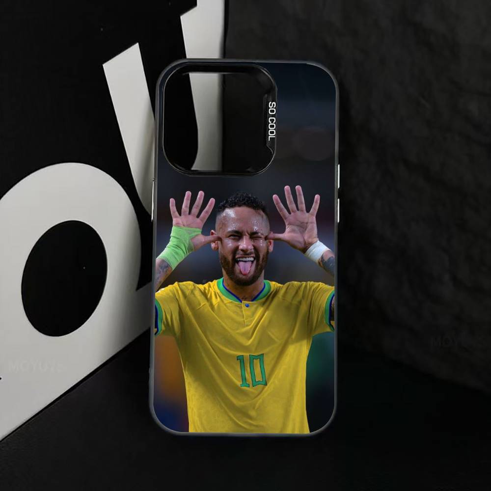 Fußball Für -Ney- 10 Handyhülle Für iPhone 17,16,15,14,13,12,11 Plus,Pro Max,XS,Bunte Silberne Schwarze Hülle